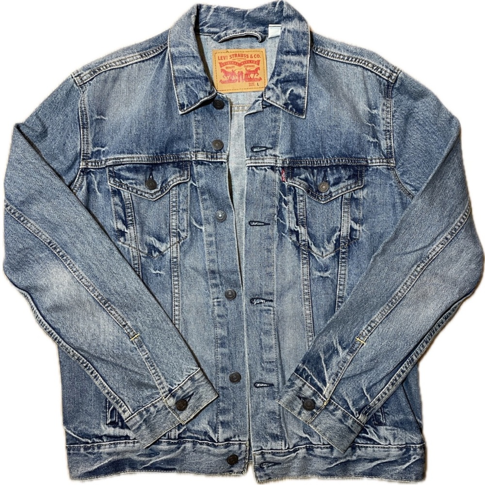 Men's Levi's Denim Jacket - Trucker Jacket - Size Medium - Blue Wash - Like New